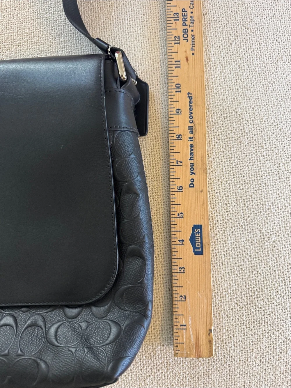 Coach - Black Signature Leather Messenger/Purse Bag